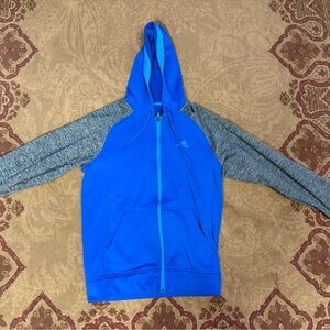 Adidas Blue and Gray Zip-Up Hoodie